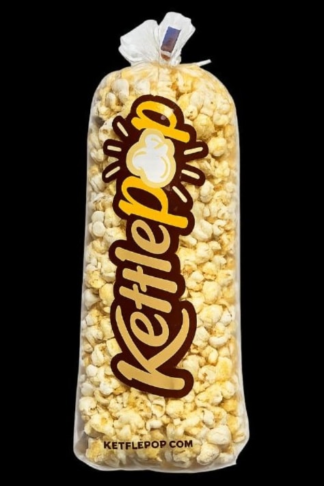 KettlePop kettle corn bag — our signature product